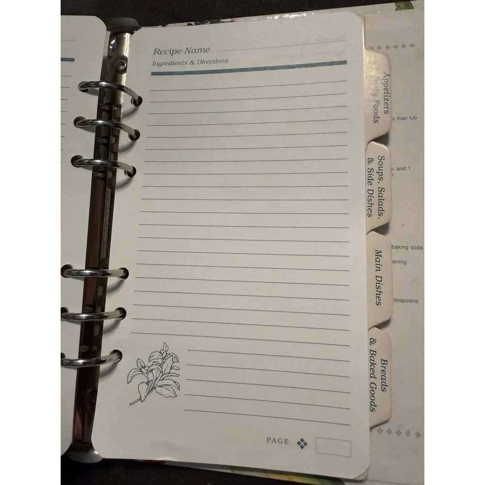 Vintage 1992 Markings Thomas Nelson Recipe Book Journal 6-Ring Binder Vegetable